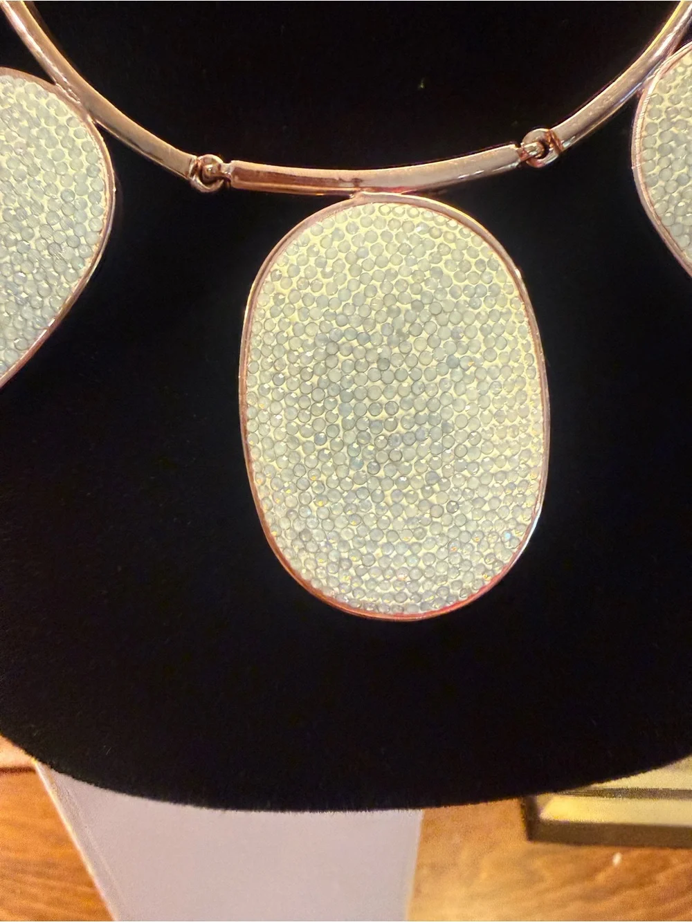Kate Spade Do Wonders Pavé Oval Statement Rose Gold Necklace $198